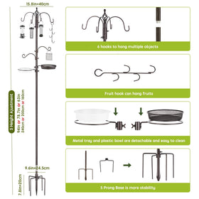 MIXXIDEA bird feeder station water bowl attached for bird hydration