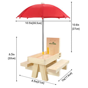 MIXXIDEA Cedar Wood Squirrel Feeder showcases natural grain and durability.