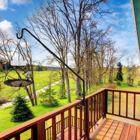 MIXXIDEA railing-mount deck hook ready for bird feeders and decor on fences