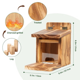 MIXXIDEA deck feeder with carbonized wood finish for durability
