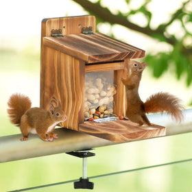 MIXXIDEA outdoor yard decor featuring a deck squirrel feeder