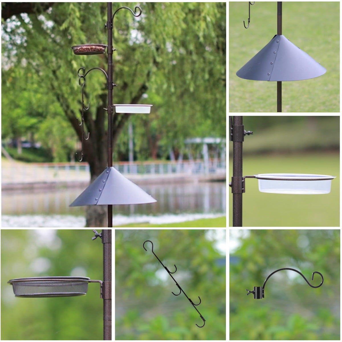 MIXXIDEA Deluxe Bird Feeding Station easy assembly and adjustable height.