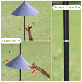 MIXXIDEA Deluxe Bird Feeding Station bath tray provides water for birds.
