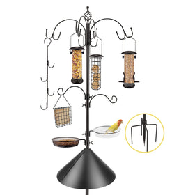 MIXXIDEA Deluxe Bird Feeding Station stand promotes easy yard bird watching.