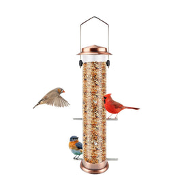 MIXXIDEA Finch Bird Feeder with eight Nyjer ports attracts goldfinches in the garden