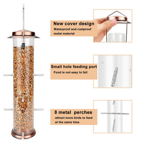 MIXXIDEA Finch Bird Feeder sturdy steel frame withstands weather and wear