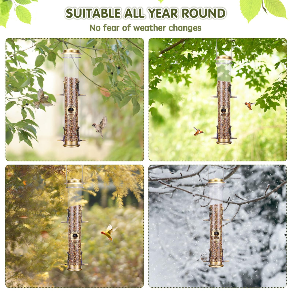 MIXXIDEA garden friendly feeder can hang on balcony or patio