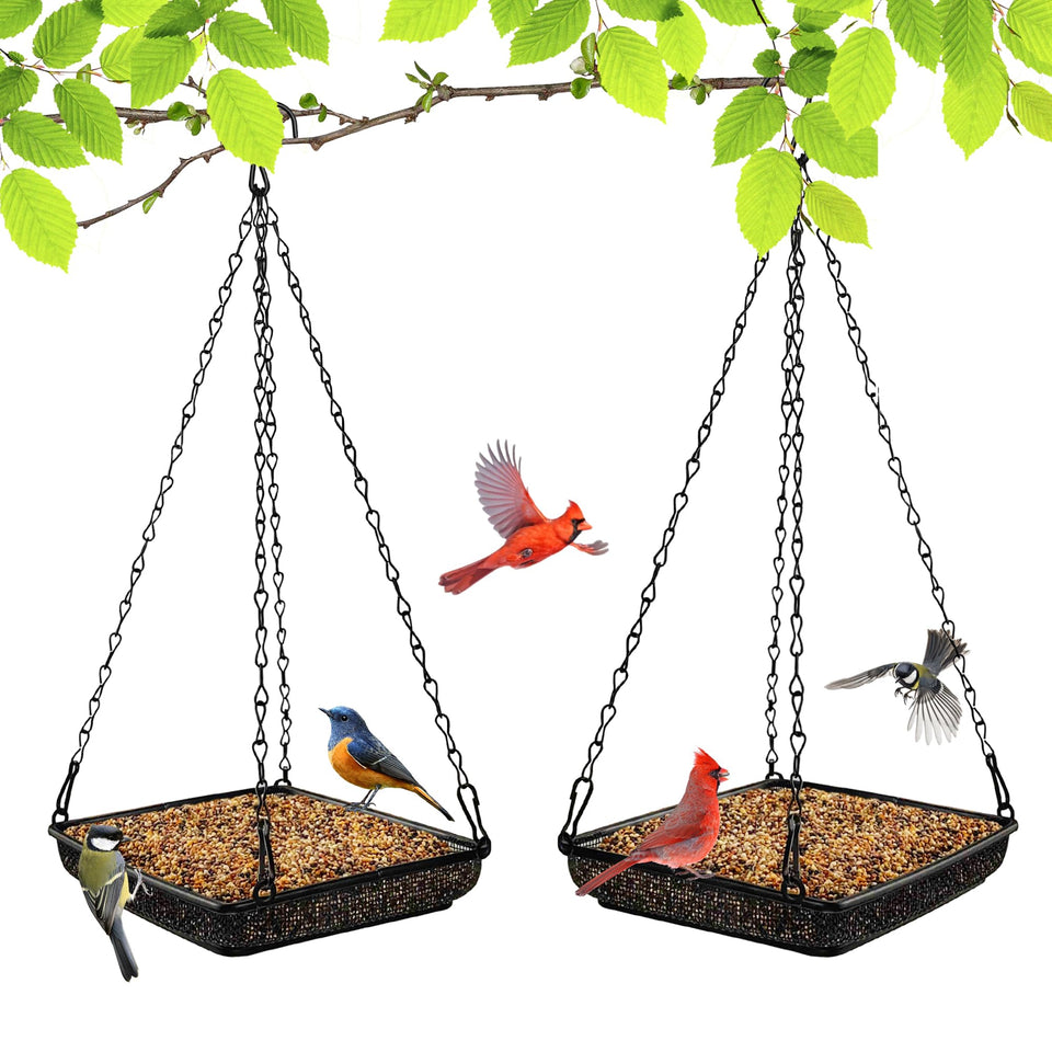 MIXXIDEA hanging bird feeder tray for easy outdoor feeding