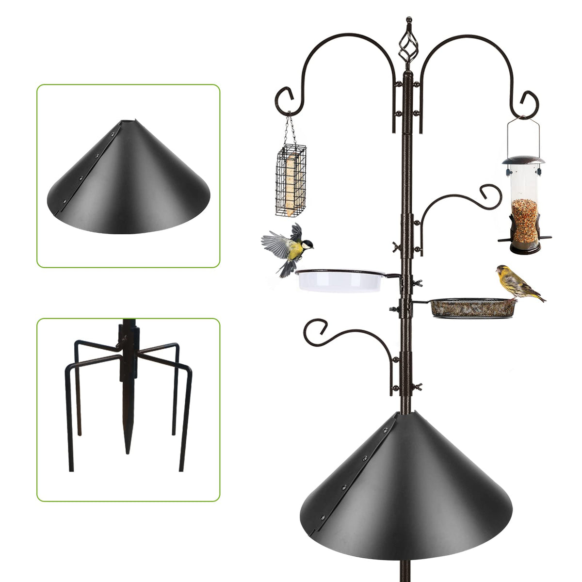 MIXXIDEA Metal Pole Stand blends outdoor decor with sturdy construction