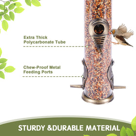 MIXXIDEA outdoor hanging feeder measures 5x5x20 inches for flexible placement