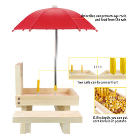 MIXXIDEA Picnic Table Squirrel Feeder supports two diners.