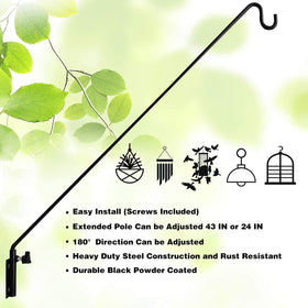 MIXXIDEA 43-inch reach wall hook demonstrates sturdy arm and secure load handling.