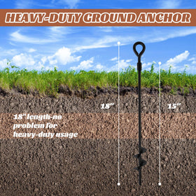 MIXXIDEA trampoline anchor stabilizes play area with spiral stake.