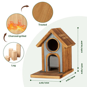MIXXIDEA wooden squirrel feeder blends backyard style with practical use.