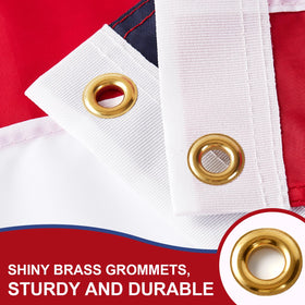 MixOra American flag 3x5ft with crisp stitching and vibrant colors for confident civic display.