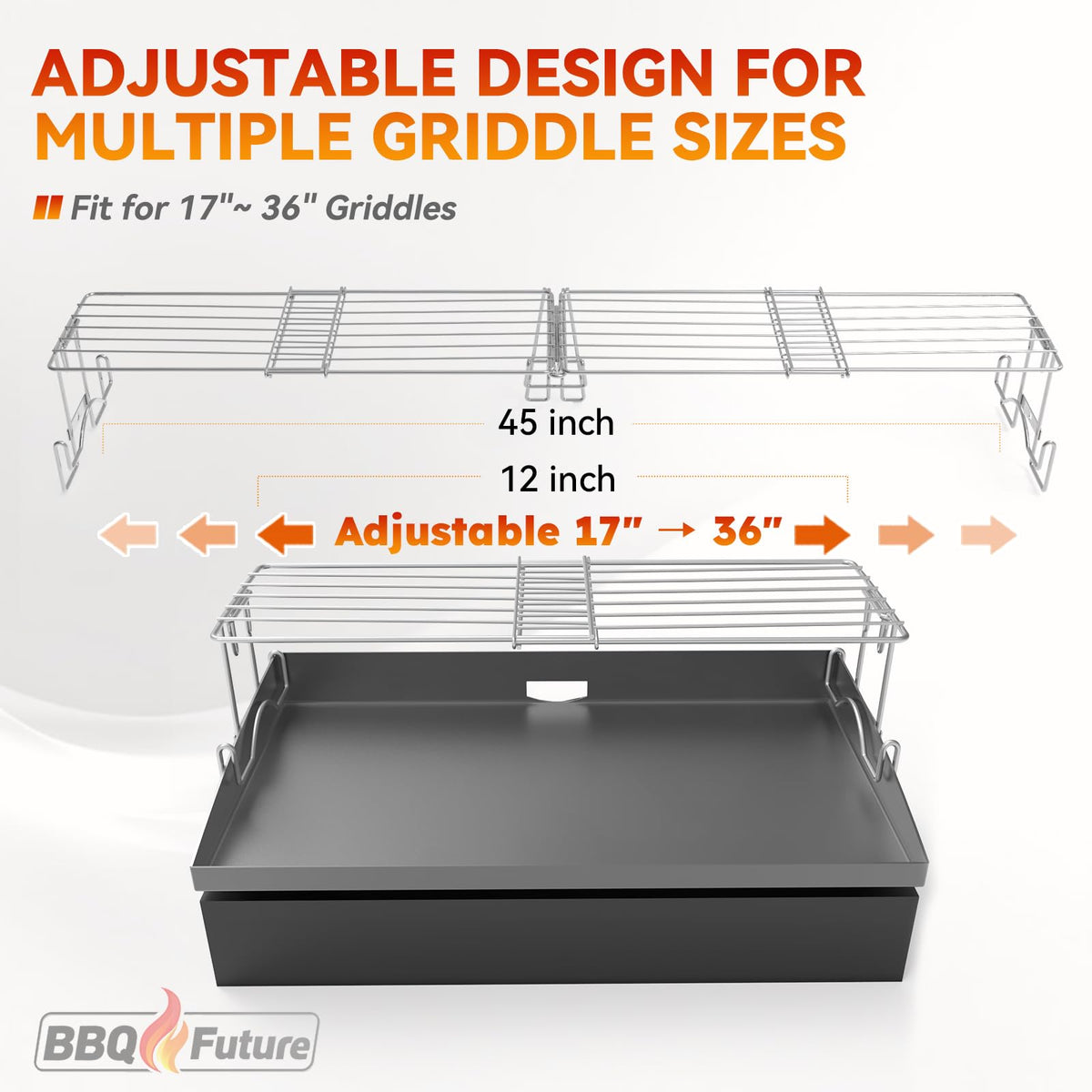 MixRBBQ adjustable mechanism demonstrates customizable spacing for various griddles