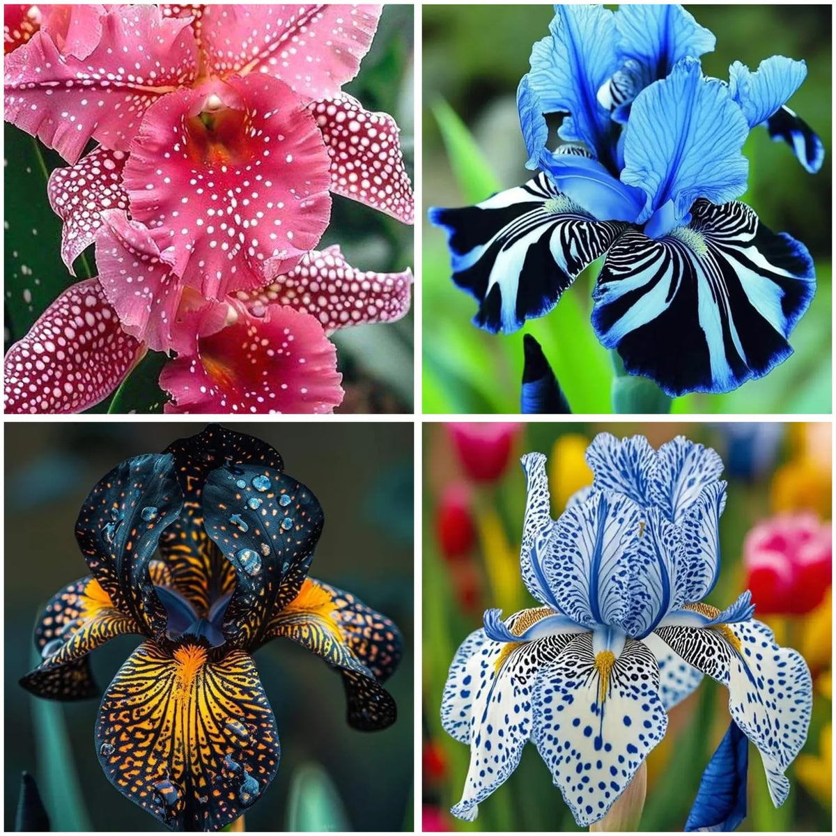 Mixrug dwarf iris seedlings create neat borders and container plantings.