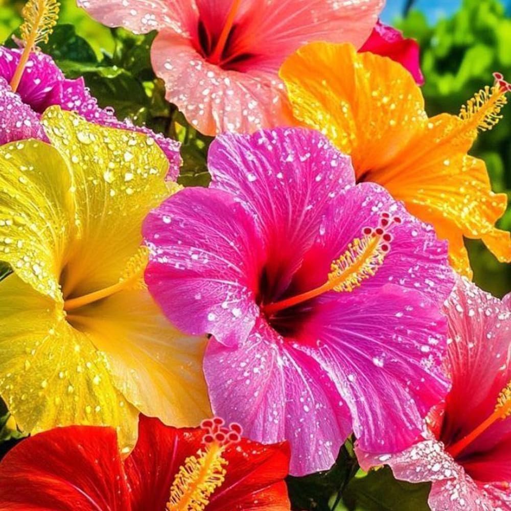 Mixrug hibiscus meadow planting adds cheerful wildflower vibes.