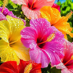 Mixrug hibiscus meadow planting adds cheerful wildflower vibes.