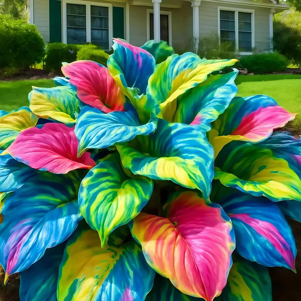 Mixrug hosta seeds growth for dense ground cover under trees and in shade.