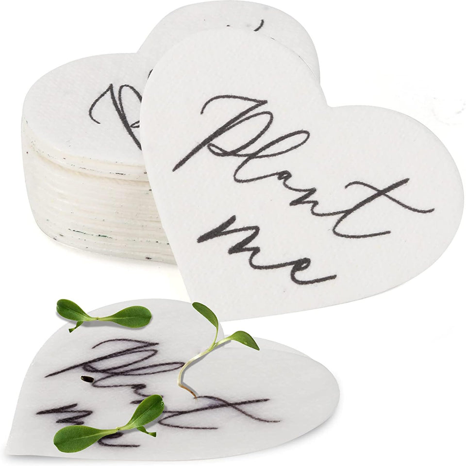 Mixrug plantable wildflower paper heart for baby showers; eco-friendly keepsake that grows.