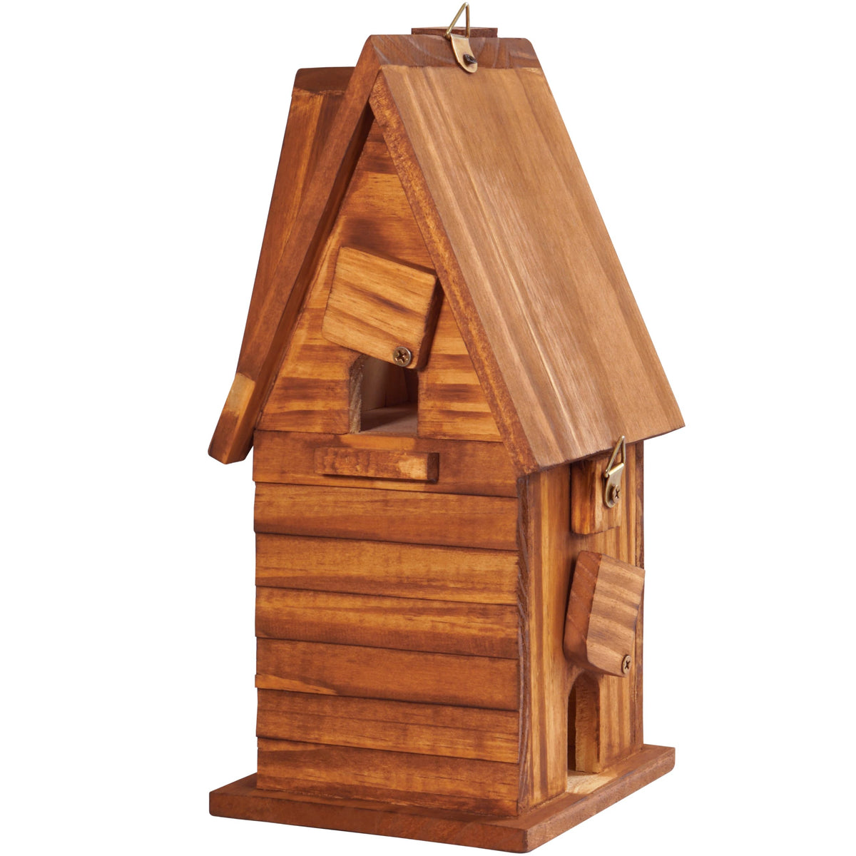 MIXUMON Bird House rustic castle design adds garden charm.
