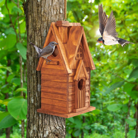 MIXUMON Bird House back hole showing three-ways installation options.