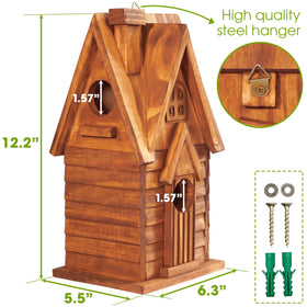 MIXUMON Bird House interior view shows two separate rooms for nesting.