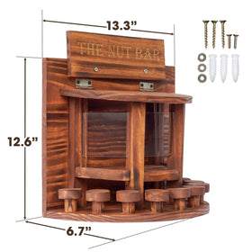 Mixumon Crescent Squirrel Feeder Table side view highlighting sturdy outdoor construction