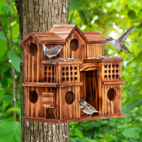 MIXUMON rustic burnt wood finish adds natural charm outdoors.