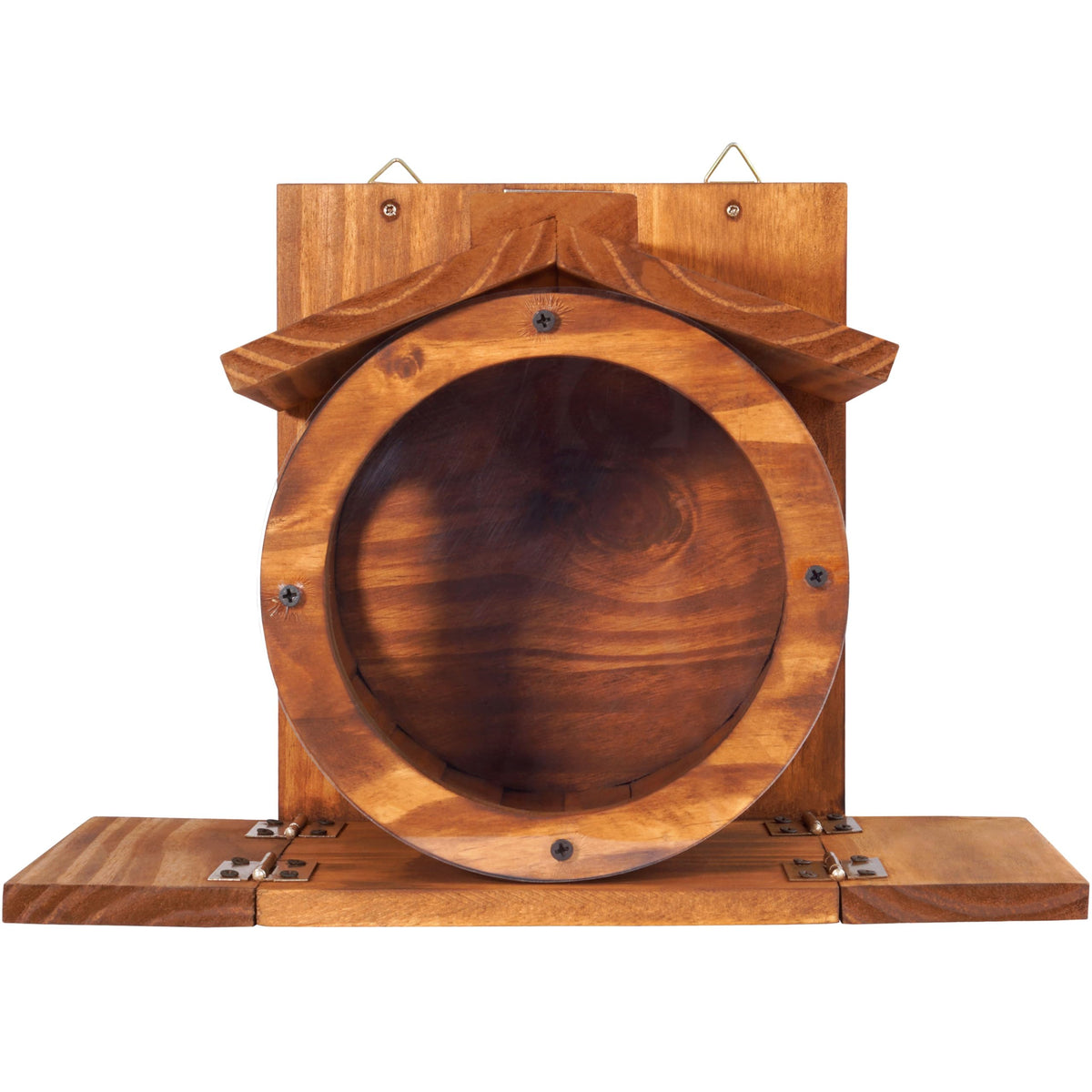 MIXUMON Wood Squirrel Feeder ideal for outdoor garden use and wildlife viewing.