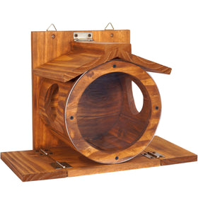 MIXUMON Wood Squirrel Feeder arrives pre-assembled for fast outdoor setup.