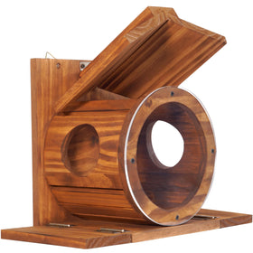 MIXUMON Wood Squirrel Feeder two-side platforms provide stable resting spots for foragers.
