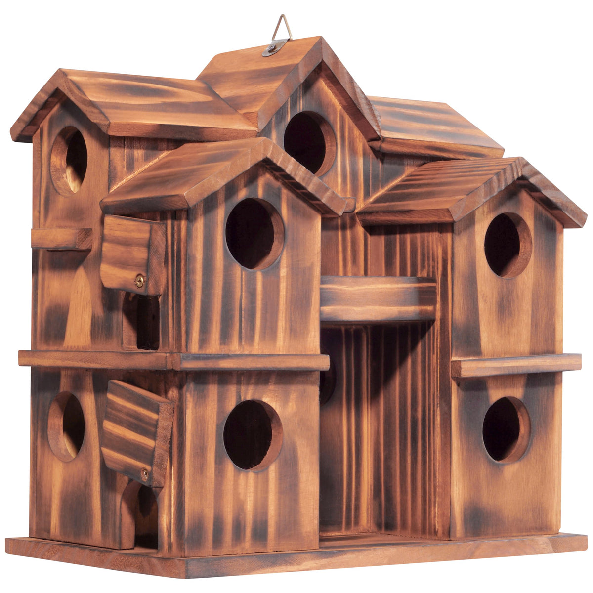 MIXUMON 10-room nesting box invites natural bird activity in any garden setting.