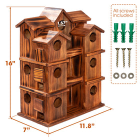 MIXUMON 15-room bird house interior view showing individual cleaning doors.
