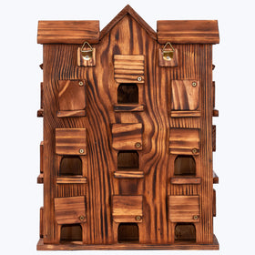 MIXUMON carbonized pine texture and rustic finish enhancing outdoor durability.