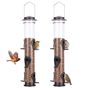 MIXXIDEA six-port bird feeder shows six feeding perches for multiple birds