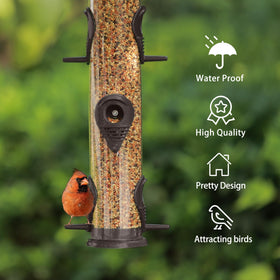 MIXXIDEA redesigned lid on bird feeder for easy top-fill