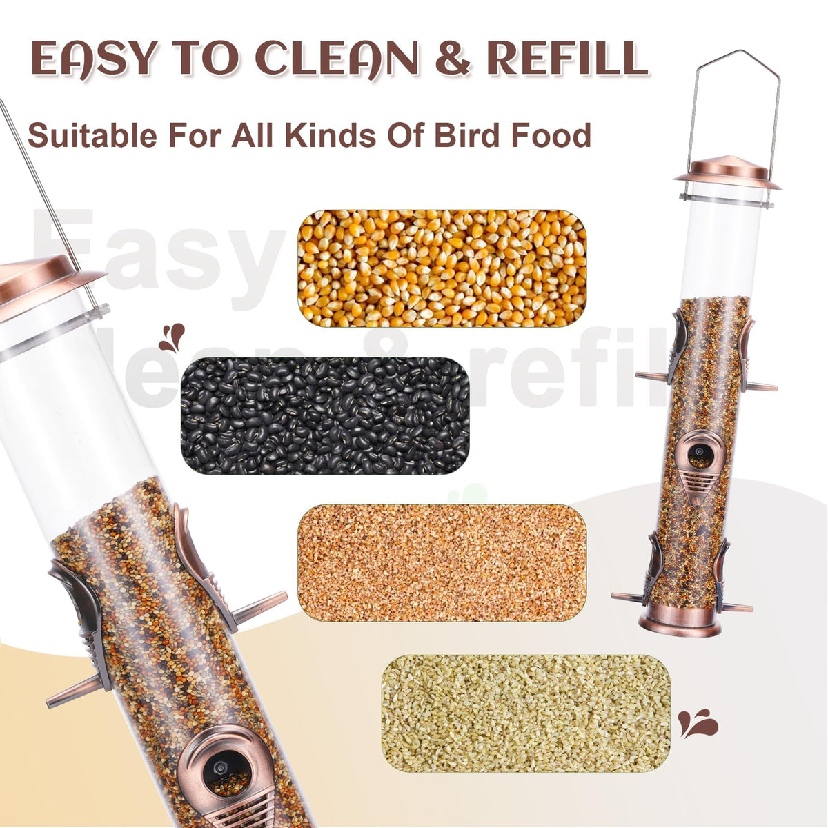 MIXXIDEA bird feeder six ports tube for shared dining