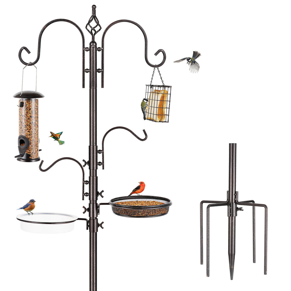 MIXXIDEA Deluxe Bird Feeding Station assembled for easy backyard birdwatching