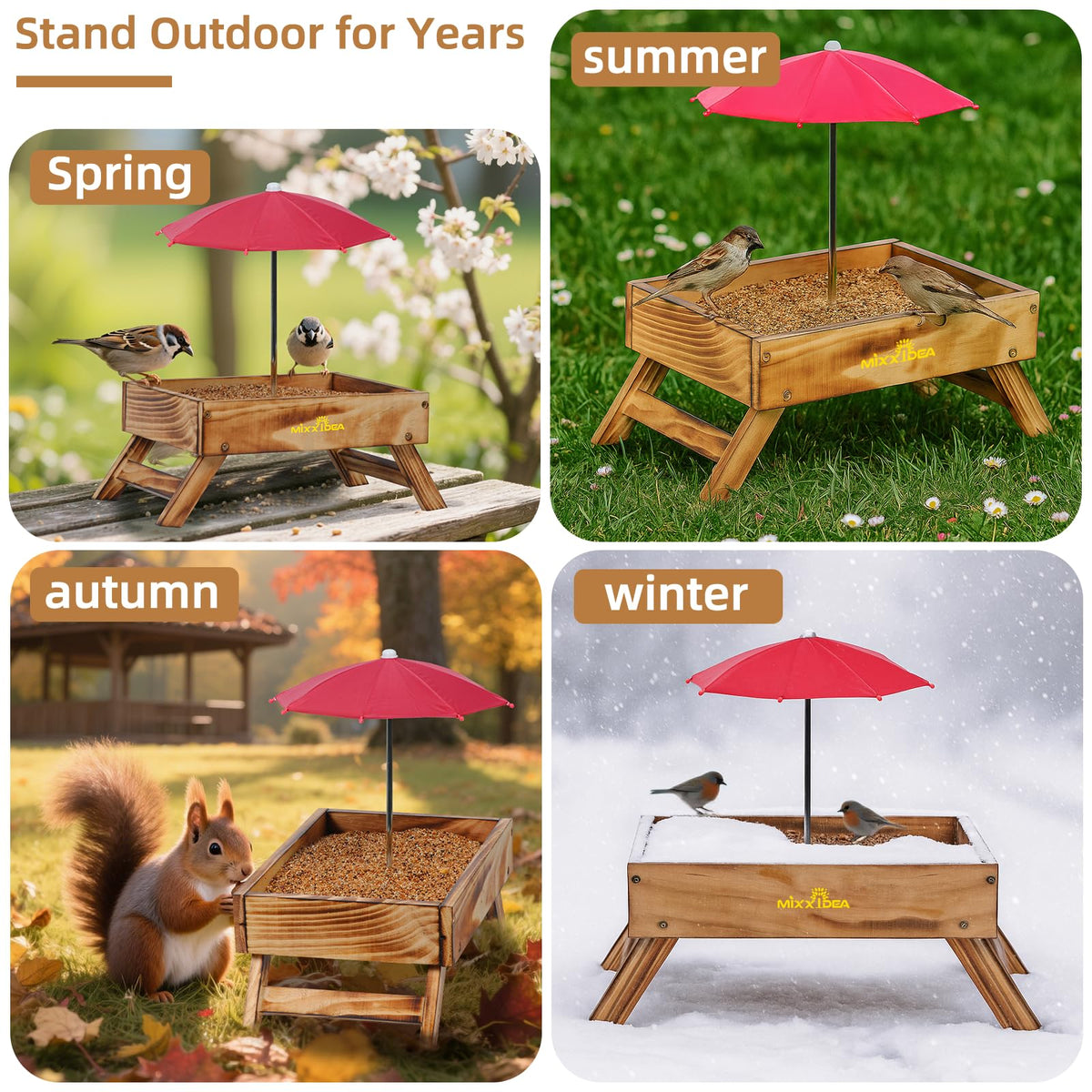 MIXXIDEA 5 Lb capacity feeder supports varied seed choices