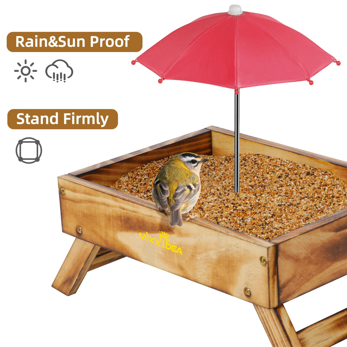 MIXXIDEA outdoor-friendly design welcomes birds and squirrels