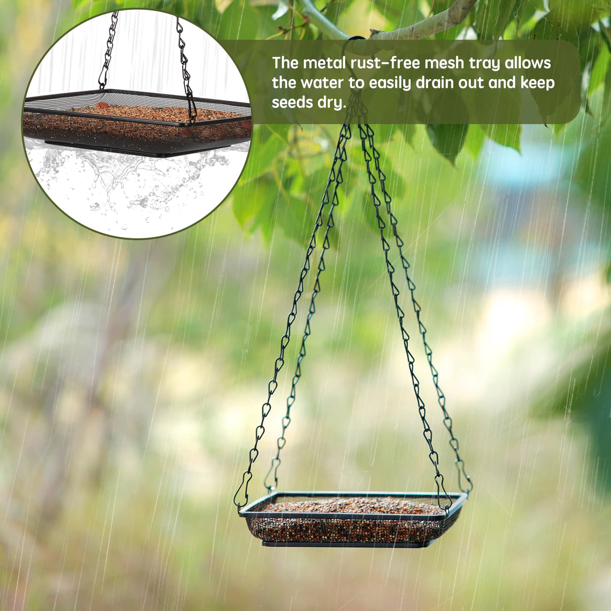 MIXXIDEA outdoor garden feeder with wide viewing area for birds