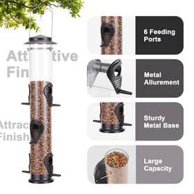 MIXXIDEA squirrel-proof feeder with transparent shell resists chewing and shows seed level