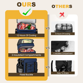 MIYCOO cooler backpack two compartments organized for snacks and drinks on trips