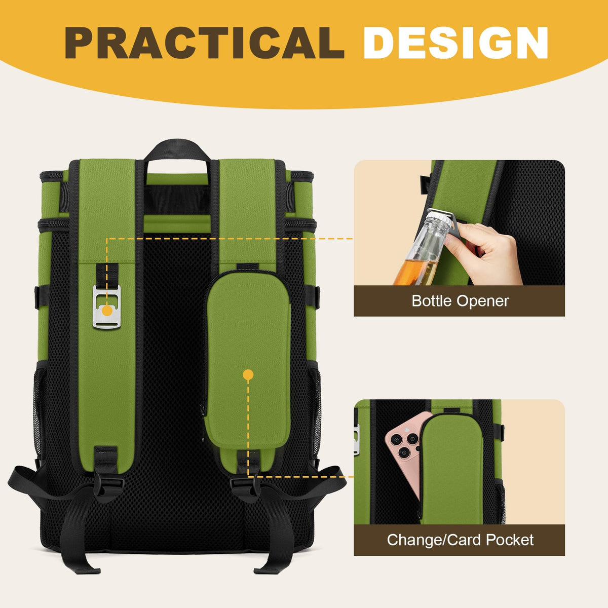 MIYCOO Cooler Backpack versatile design for beach, picnic, or camping