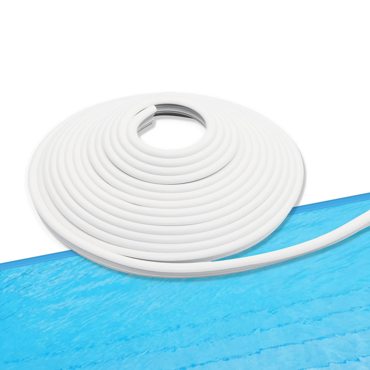MIYOLO 120ft pool liner lock roll in white secures the liner for a snug fit.