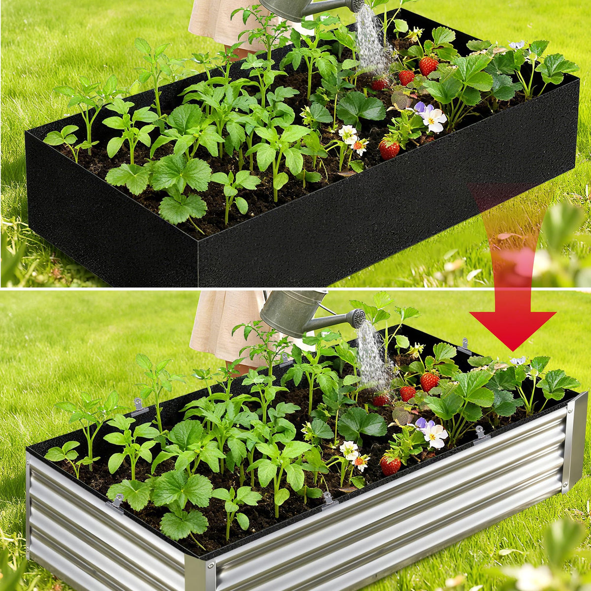 Mizelu planting liner enables vegetables or flowers to thrive through improved drainage