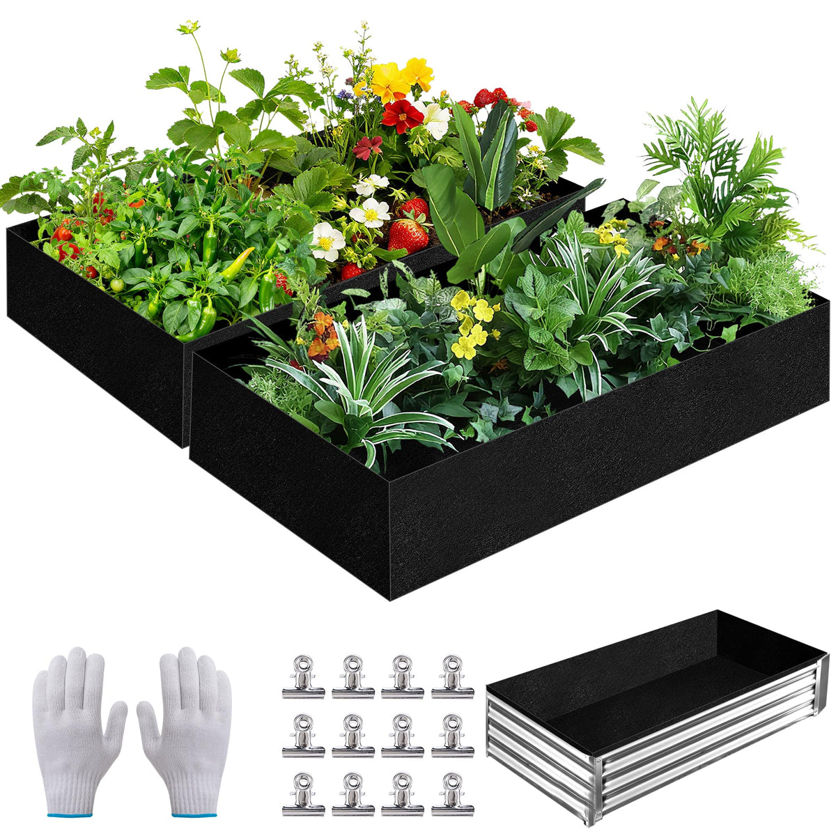 Mizelu raised bed liner 4x2x1ft fits beds for better soil isolation and airflow