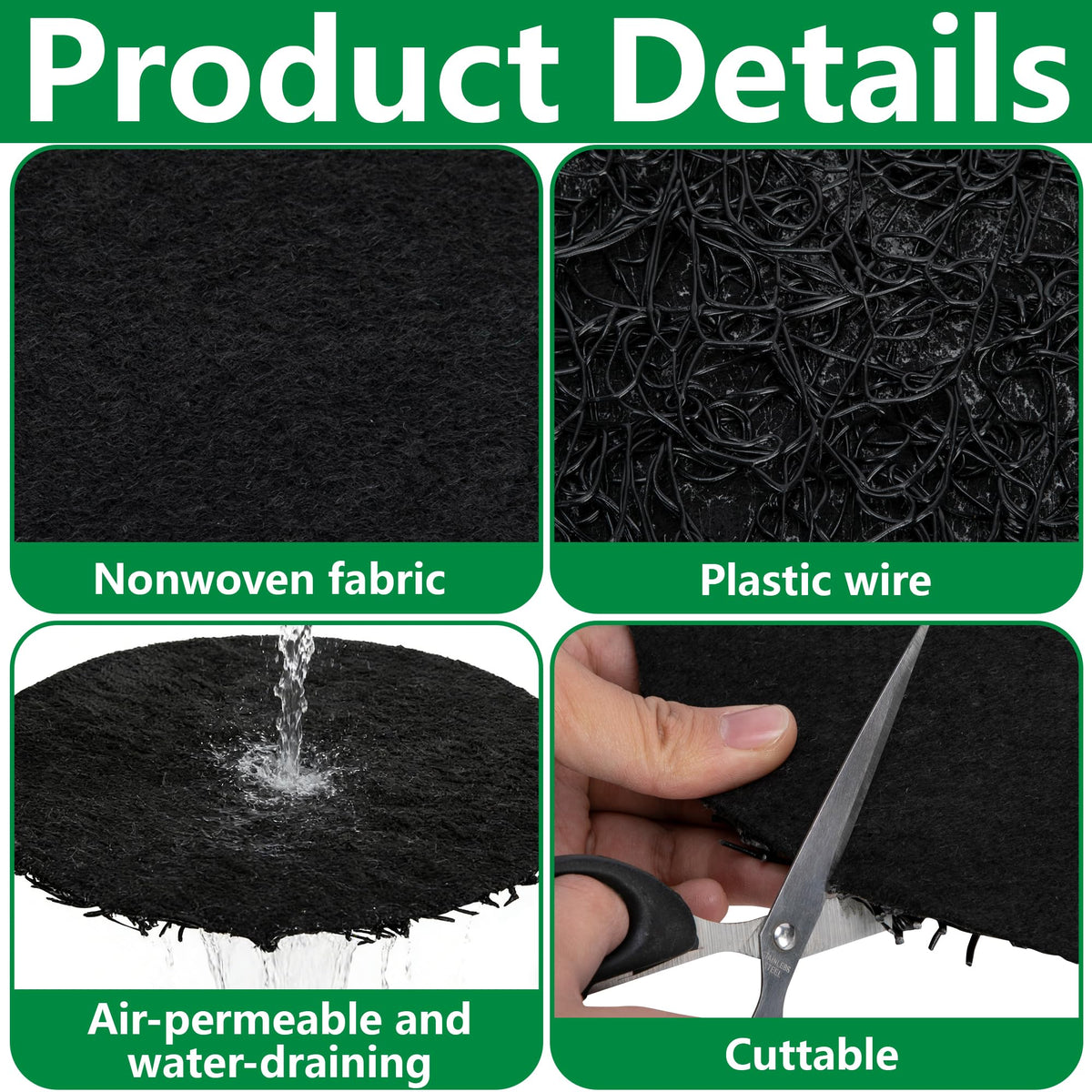 Mizelu reusable drainage pad with bottom mesh for durable garden use.